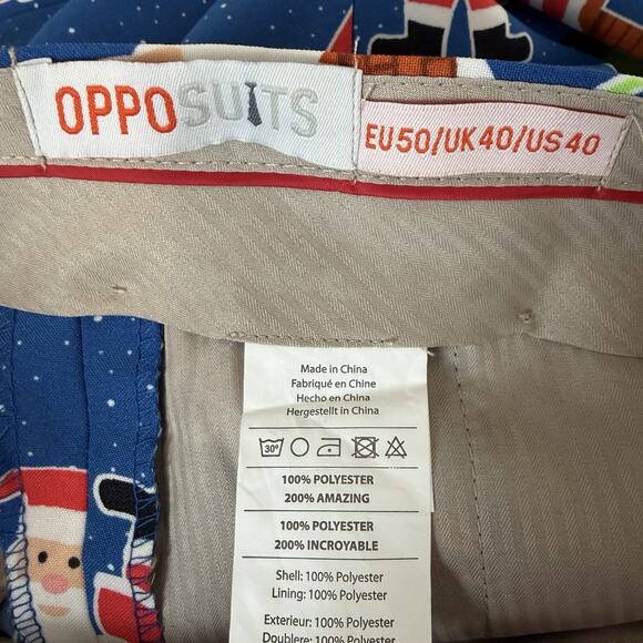 OppoSuits Mens EU 50 US 40 UK 40 Christmas Ugly Sweater Suit Jacket Pants Santa - Picture 9 of 16